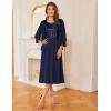imageGRACE KARIN Wedding Guest Dress Mother of The Bride Dresses Two Piece Formal Sequin Dress with Jacket Tea Length 2025Navy Blue
