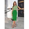 imageGRACE KARIN Women Wear to Work Dress Crew Neck Sleeveless Bodycon Business Pencil DressesGreen
