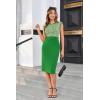 imageGRACE KARIN Women Wear to Work Dress Crew Neck Sleeveless Bodycon Business Pencil DressesGreen