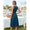imageGRACE KARIN Womens 2025 Summer Midi Dresses Casual Sleeveless Square Neck A Line Tank Top Dress Flowy Trendy Work DressBlue Green