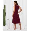 imageGRACE KARIN Womens 2025 Summer Midi Dresses Casual Sleeveless Square Neck A Line Tank Top Dress Flowy Trendy Work DressWine Red