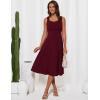 imageGRACE KARIN Womens 2025 Summer Midi Dresses Casual Sleeveless Square Neck A Line Tank Top Dress Flowy Trendy Work DressWine Red