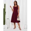 imageGRACE KARIN Womens 2025 Summer Midi Dresses Casual Sleeveless Square Neck A Line Tank Top Dress Flowy Trendy Work DressWine Red