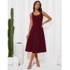 imageGRACE KARIN Womens 2025 Summer Midi Dresses Casual Sleeveless Square Neck A Line Tank Top Dress Flowy Trendy Work DressWine Red