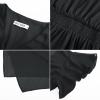 imageGRACE KARIN Womens Casual Summer Dresses V Neck Flutter Ruffle Short Sleeve Dresses 2025 Empire High Waist Flowy Midi DressBlack