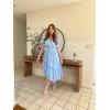imageGRACE KARIN Womens Casual Summer Dresses V Neck Flutter Ruffle Short Sleeve Dresses 2025 Empire High Waist Flowy Midi DressLight Blue