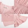 imageGRACE KARIN Womens Casual Summer Dresses V Neck Flutter Ruffle Short Sleeve Dresses 2025 Empire High Waist Flowy Midi DressPink
