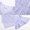 imageGRACE KARIN Womens Casual Summer Dresses V Neck Flutter Ruffle Short Sleeve Dresses 2025 Empire High Waist Flowy Midi DressPurple
