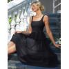 imageGRACE KARIN Womens Summer Midi Tulle Wedding Guest Party Dress Tiered A Line Dress Sleeveless Flowy DressBlack