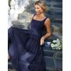 imageGRACE KARIN Womens Summer Midi Tulle Wedding Guest Party Dress Tiered A Line Dress Sleeveless Flowy DressNavy Blue