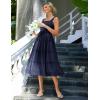 imageGRACE KARIN Womens Summer Midi Tulle Wedding Guest Party Dress Tiered A Line Dress Sleeveless Flowy DressNavy Blue