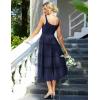 imageGRACE KARIN Womens Summer Midi Tulle Wedding Guest Party Dress Tiered A Line Dress Sleeveless Flowy DressNavy Blue