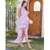 imageGRACE KARIN Womens Summer One Shoulder Sleeveless Dresses Floral Flowy Ruffle High Low Wedding Guest Maxi SundressesPurple Flowers