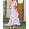 imageGRACE KARIN Womens Summer One Shoulder Sleeveless Dresses Floral Flowy Ruffle High Low Wedding Guest Maxi SundressesWhite Background Floral