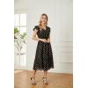 imageGRACE KARIN Womens V Neck Ruffle Sleeve Summer Dress 2025 Split Flowy Tiered Midi Dress Wedding Guest Cocktail DressesBlackpolka Dot