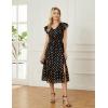 imageGRACE KARIN Womens V Neck Ruffle Sleeve Summer Dress 2025 Split Flowy Tiered Midi Dress Wedding Guest Cocktail DressesBlackpolka Dot