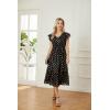 imageGRACE KARIN Womens V Neck Ruffle Sleeve Summer Dress 2025 Split Flowy Tiered Midi Dress Wedding Guest Cocktail DressesBlackpolka Dot