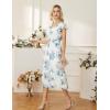 imageGRACE KARIN Womens V Neck Ruffle Sleeve Summer Dress 2025 Split Flowy Tiered Midi Dress Wedding Guest Cocktail DressesBluefloral Print