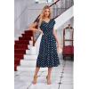 imageGRACE KARIN Womens V Neck Ruffle Sleeve Summer Dress 2025 Split Flowy Tiered Midi Dress Wedding Guest Cocktail DressesNavy Bluegold Dots