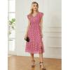 imageGRACE KARIN Womens V Neck Ruffle Sleeve Summer Dress 2025 Split Flowy Tiered Midi Dress Wedding Guest Cocktail DressesPinkgold Dots