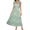 Green White Floral