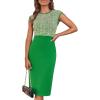 imageGRACE KARIN Women Wear to Work Dress Crew Neck Sleeveless Bodycon Business Pencil DressesGreen