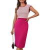 imageGRACE KARIN Women Wear to Work Dress Crew Neck Sleeveless Bodycon Business Pencil DressesRose Red