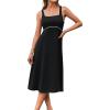 imageGRACE KARIN Womens 2025 Summer Midi Dresses Casual Sleeveless Square Neck A Line Tank Top Dress Flowy Trendy Work DressBlack