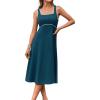 imageGRACE KARIN Womens 2025 Summer Midi Dresses Casual Sleeveless Square Neck A Line Tank Top Dress Flowy Trendy Work DressBlue Green