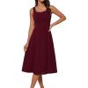 imageGRACE KARIN Womens 2025 Summer Midi Dresses Casual Sleeveless Square Neck A Line Tank Top Dress Flowy Trendy Work DressWine Red