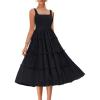 imageGRACE KARIN Womens Summer Midi Tulle Wedding Guest Party Dress Tiered A Line Dress Sleeveless Flowy DressBlack