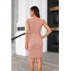 imageGRACE KARIN 2025 Womens Buttons Belted Square Neck Business Work Dress Sleeveless Bodycon Midi DressPink