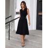 imageGRACE KARIN 2025 Womens Notch Lapel Ruched Wrap V Neck Business Work Dress Sleeveless A Line Midi DressBlack