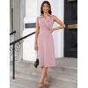imageGRACE KARIN 2025 Womens Notch Lapel Ruched Wrap V Neck Business Work Dress Sleeveless A Line Midi DressLight Pink