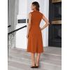 imageGRACE KARIN 2025 Womens Notch Lapel Ruched Wrap V Neck Business Work Dress Sleeveless A Line Midi DressOrange
