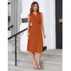 imageGRACE KARIN 2025 Womens Notch Lapel Ruched Wrap V Neck Business Work Dress Sleeveless A Line Midi DressOrange