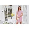 imageGRACE KARIN Striped Shirt Dresses for Women Front Tie Crewneck Wrap Dress Short Sleeve TShirt Casual Mini Bodycon DressPink