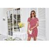 imageGRACE KARIN Striped Shirt Dresses for Women Front Tie Crewneck Wrap Dress Short Sleeve TShirt Casual Mini Bodycon DressRed