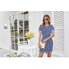 imageGRACE KARIN Striped Shirt Dresses for Women Front Tie Crewneck Wrap Dress Short Sleeve TShirt Casual Mini Bodycon DressRoyal Blue