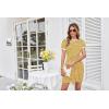 imageGRACE KARIN Striped Shirt Dresses for Women Front Tie Crewneck Wrap Dress Short Sleeve TShirt Casual Mini Bodycon DressYellow