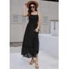 imageGRACE KARIN Womens 2025 Summer Maxi Dress Casual Sleeveless Spaghetti Strap Smocked Ruffle Beach Long Dress with PocketsBlack