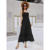 imageGRACE KARIN Womens 2025 Summer Maxi Dress Casual Sleeveless Spaghetti Strap Smocked Ruffle Beach Long Dress with PocketsBlack
