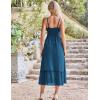 imageGRACE KARIN Womens 2025 Summer Maxi Dress Casual Sleeveless Spaghetti Strap Smocked Ruffle Beach Long Dress with PocketsBlue