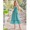 imageGRACE KARIN Womens 2025 Summer Maxi Dress Casual Sleeveless Spaghetti Strap Smocked Ruffle Beach Long Dress with PocketsBlue Green