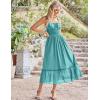 imageGRACE KARIN Womens 2025 Summer Maxi Dress Casual Sleeveless Spaghetti Strap Smocked Ruffle Beach Long Dress with PocketsBlue Green