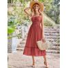 imageGRACE KARIN Womens 2025 Summer Maxi Dress Casual Sleeveless Spaghetti Strap Smocked Ruffle Beach Long Dress with PocketsBrick Red