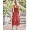 imageGRACE KARIN Womens 2025 Summer Maxi Dress Casual Sleeveless Spaghetti Strap Smocked Ruffle Beach Long Dress with PocketsBrick Red