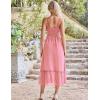 imageGRACE KARIN Womens 2025 Summer Maxi Dress Casual Sleeveless Spaghetti Strap Smocked Ruffle Beach Long Dress with PocketsLight Pink