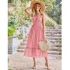 imageGRACE KARIN Womens 2025 Summer Maxi Dress Casual Sleeveless Spaghetti Strap Smocked Ruffle Beach Long Dress with PocketsLight Pink