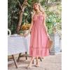 imageGRACE KARIN Womens 2025 Summer Maxi Dress Casual Sleeveless Spaghetti Strap Smocked Ruffle Beach Long Dress with PocketsLight Pink